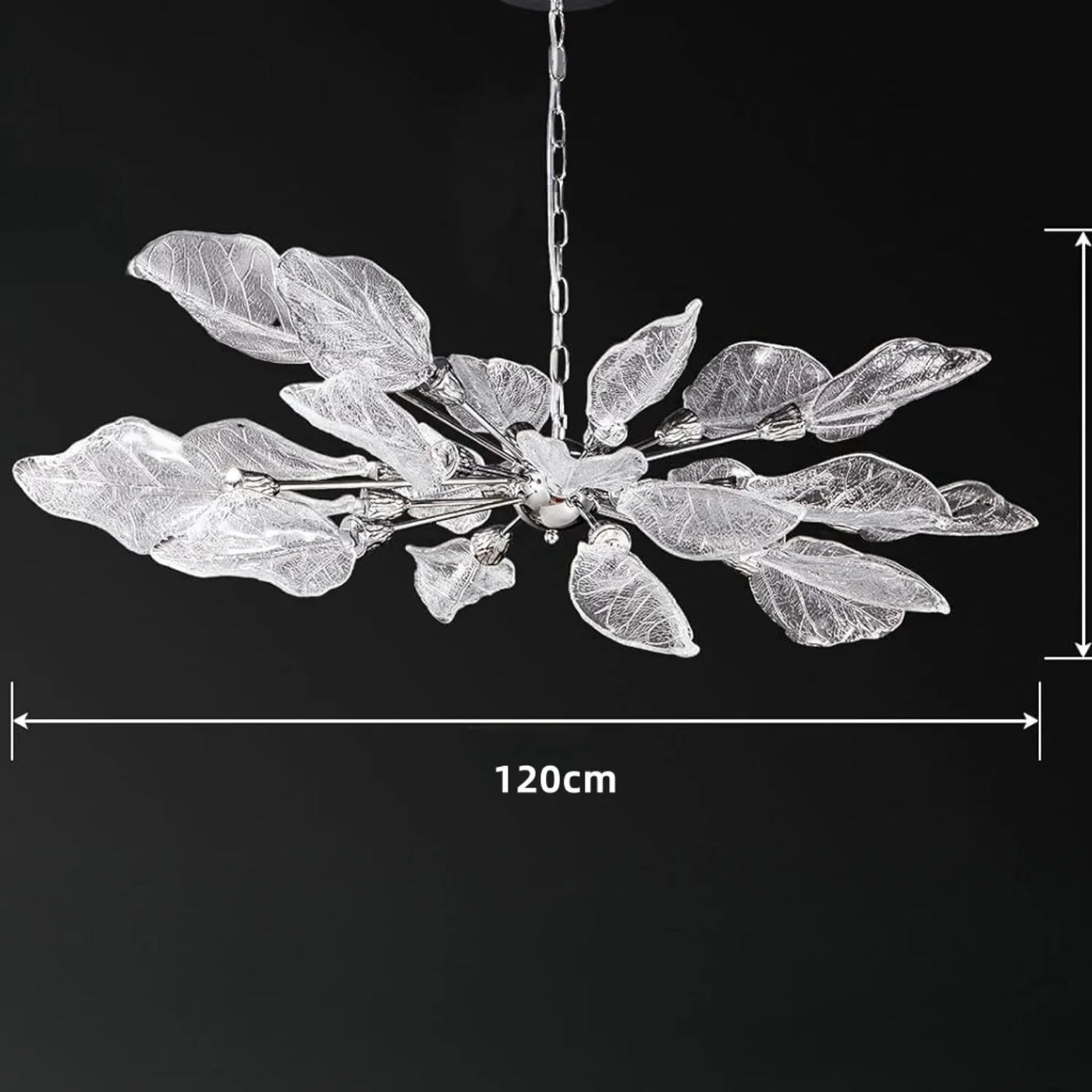 lustre moderne en métal avec design élégant et feuilles décoratives