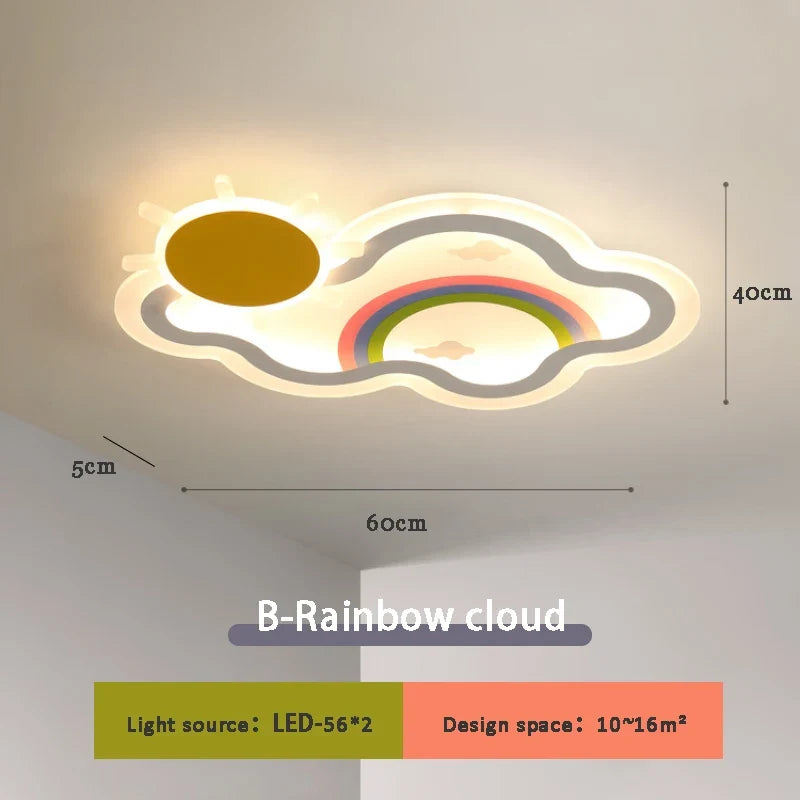 plafonnier nuage arc-en-ciel led pour chambre d'enfant