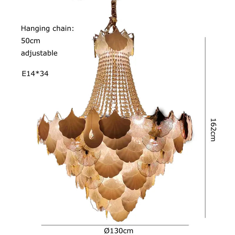 lustre suspendu led art déco ginkgo dimmable pour un éclairage élégant