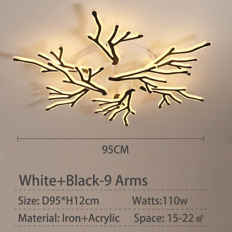 lustre créatif en forme de branche moderne en fer pour décoration intérieure