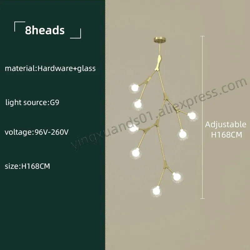 lustre moderne en verre pour intérieur nordique élégant