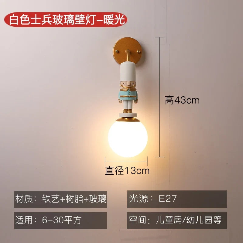 applique murale led dessin animé soldat américain pour décoration enfant