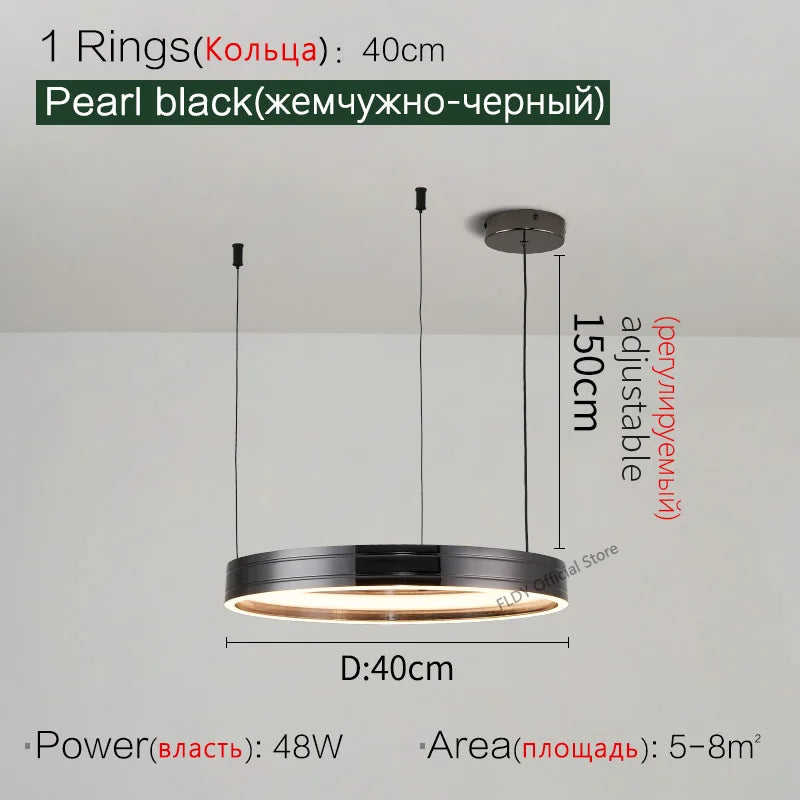 lustre moderne nordique éclairage suspension lampe ronde plafonnier