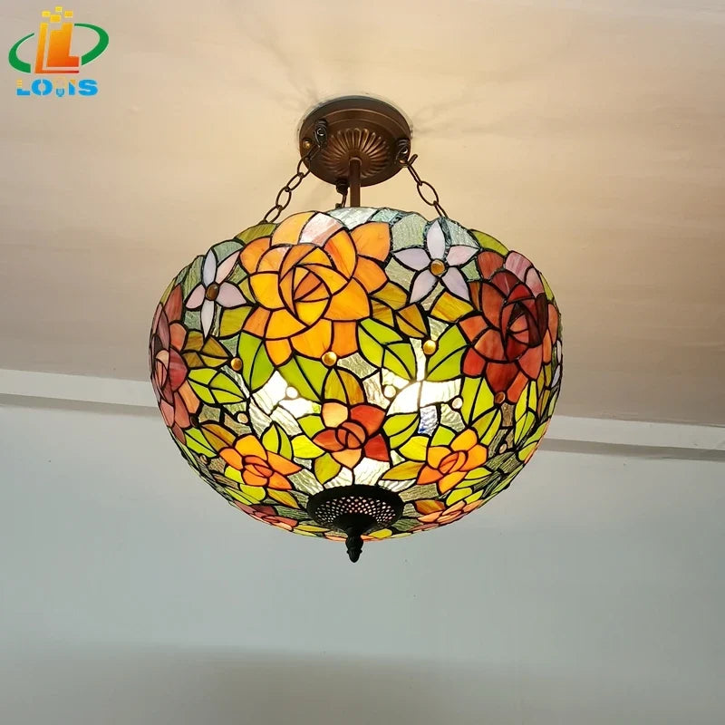 lustre inversé en forme de fleur de pivoine style européen décoratif