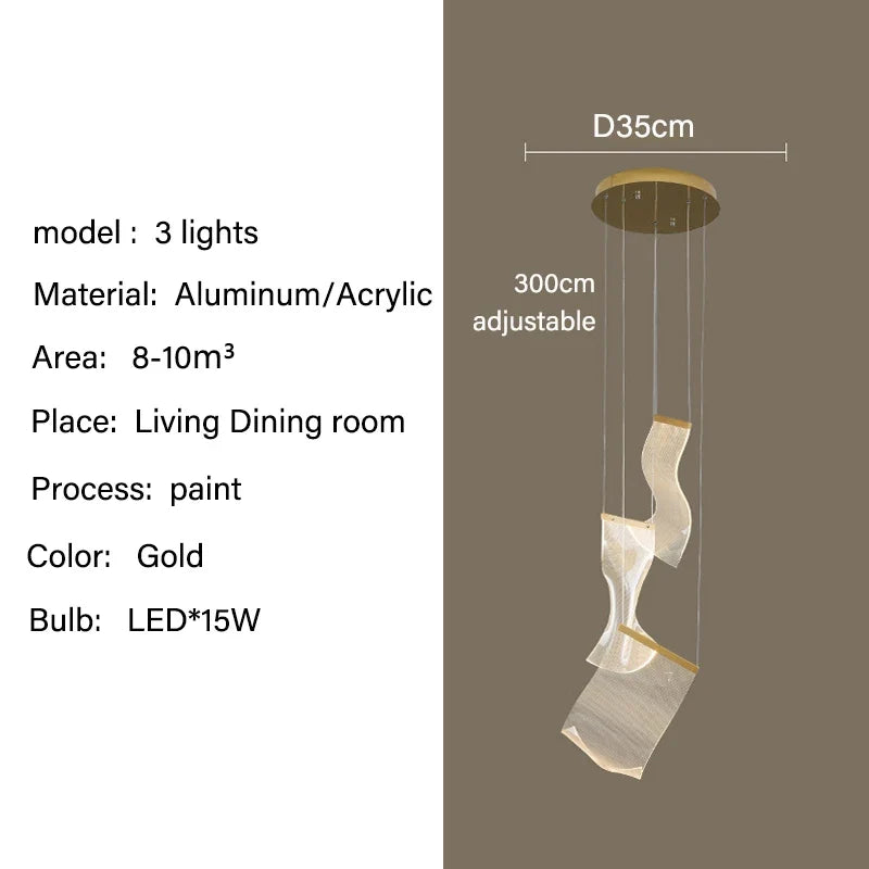 Nordic Modern Luxury Attic Chandelier Living Room Dining Room Dining Table Chandelier Hotel Lobby Staircase Hanging Chandelier
