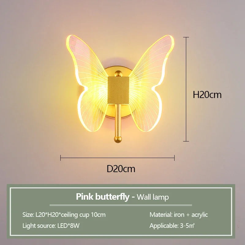 lustre papillon transparent design nordique suspension led