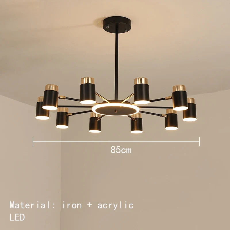 lustre led rotatif en métal pour éclairage de restaurant
