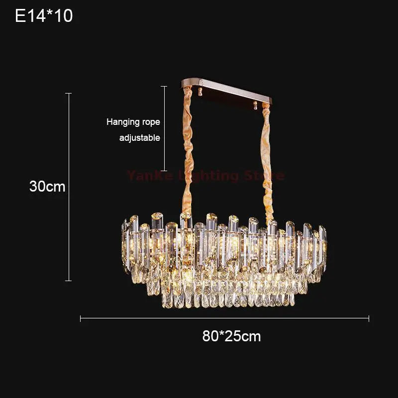 Modern minimalist style K9 crystal LED restaurant chandelier, Nordic designer living room luxury home decoration chandelier