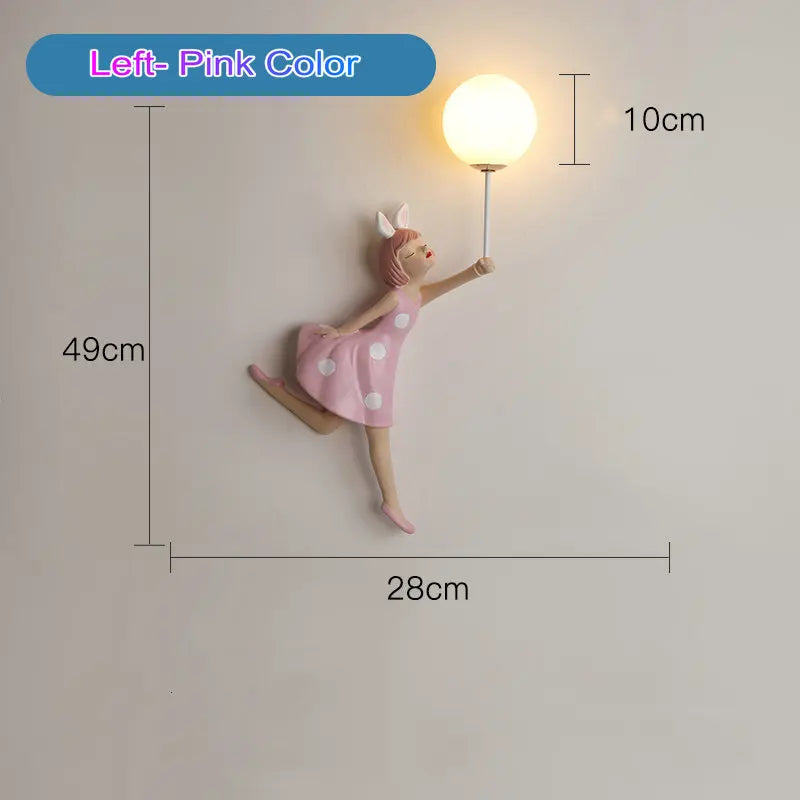 Applique murale résine abat-jour lune forme enfants crèche
