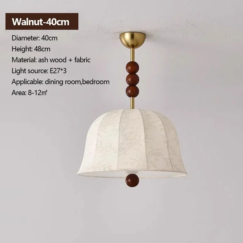 lustre rétro en tissu lumineux pour décoration intérieure