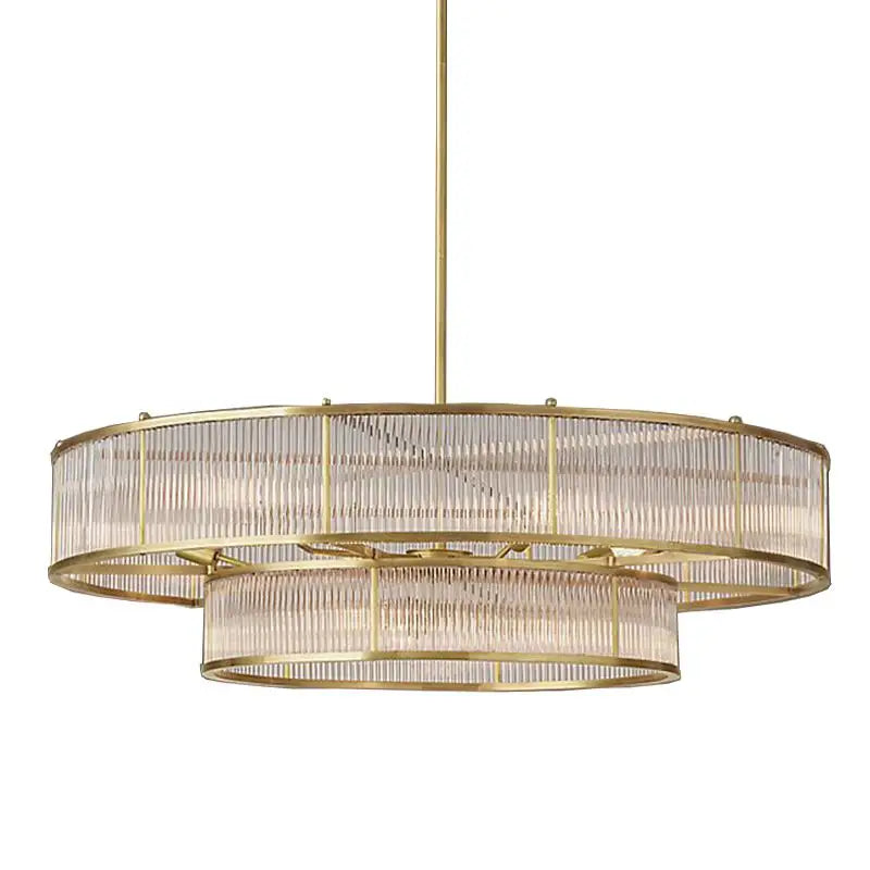 lustre led style loft américain en métal et tubes de verre