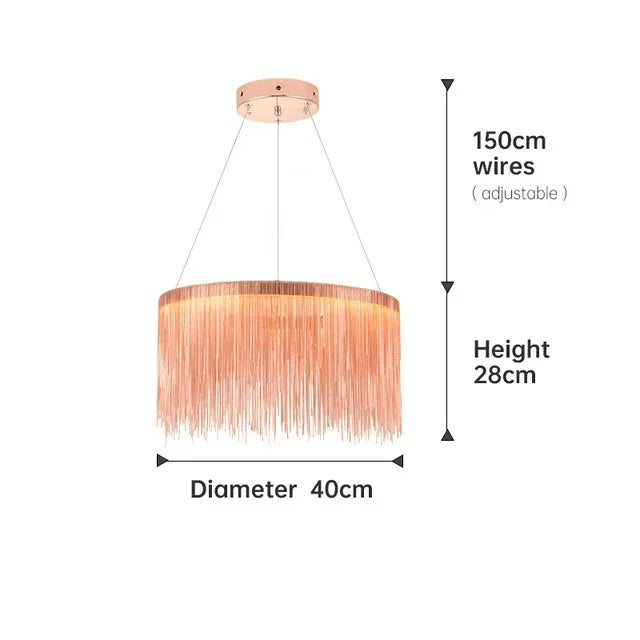 lustre suspendu à pampilles led avec intensité variable et télécommande