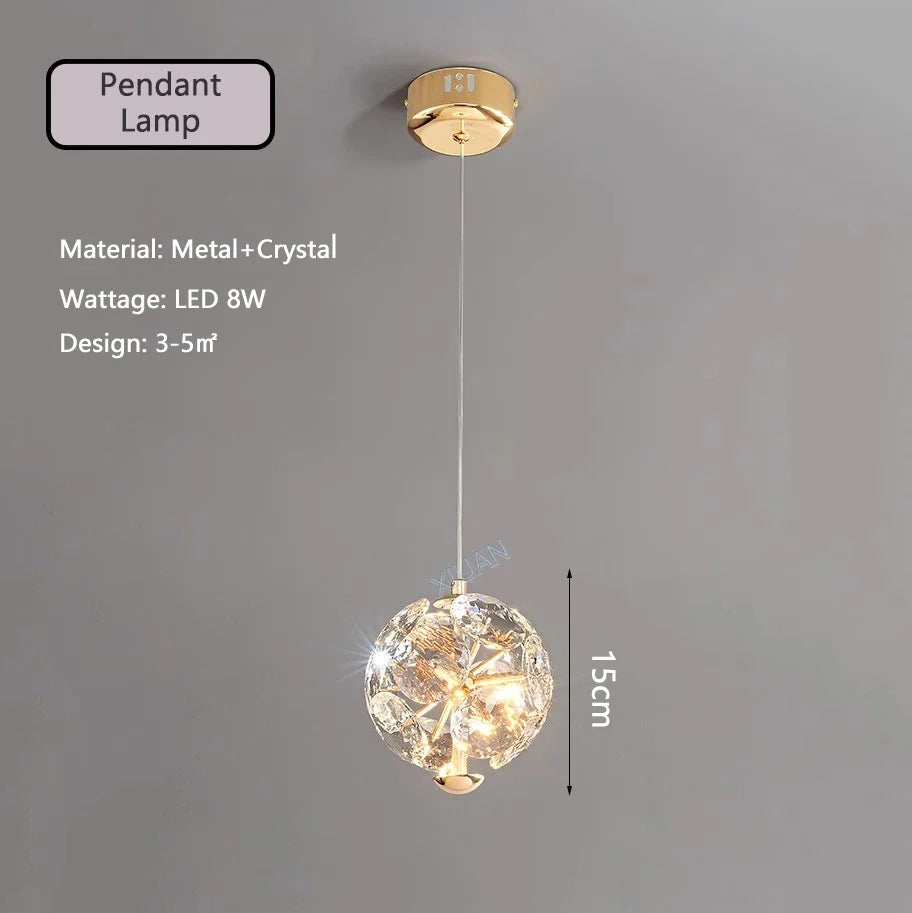 suspension cristal pissenlit avec télécommande et gradation