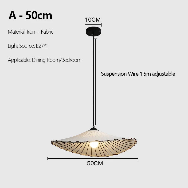 lustre en tissu nordique design chapeau de paille décoratif