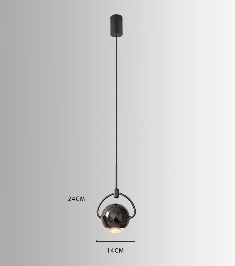 Suspension design boule accrochée LED