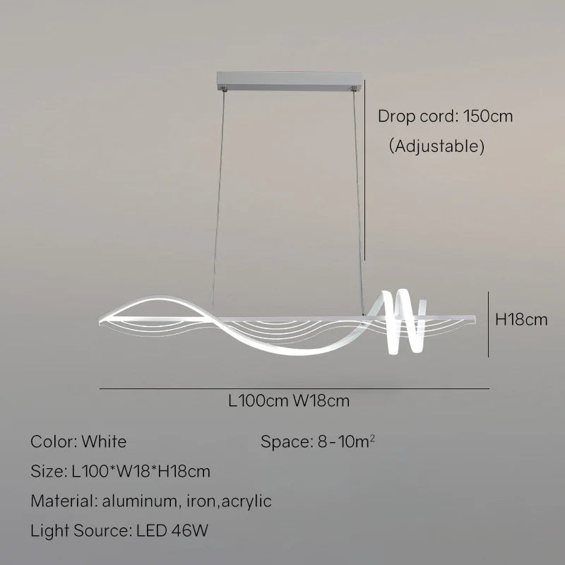 lustre led moderne suspension design minimaliste pour intérieur