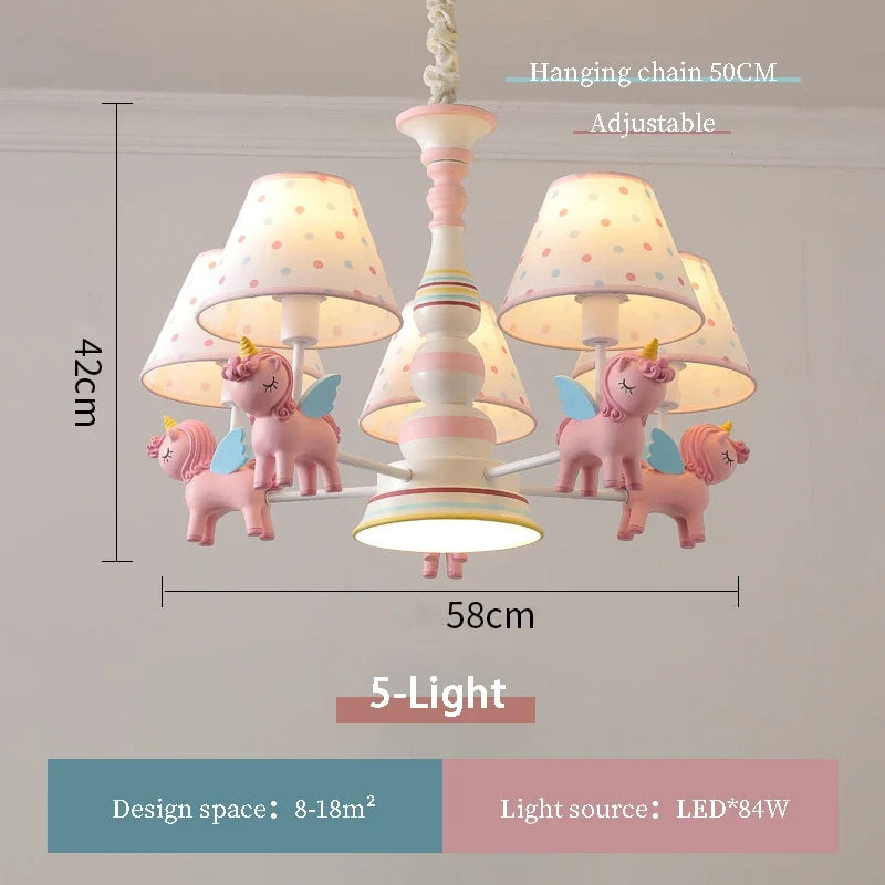 lustre carrousel pour chambre d'enfant moderne et romantique