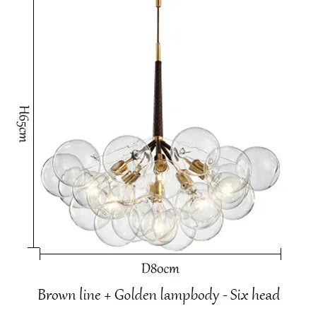 lustre moderne en verre à bulles pour décoration intérieure