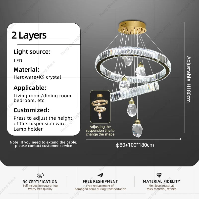 lustre suspendu de luxe pour un éclairage élégant