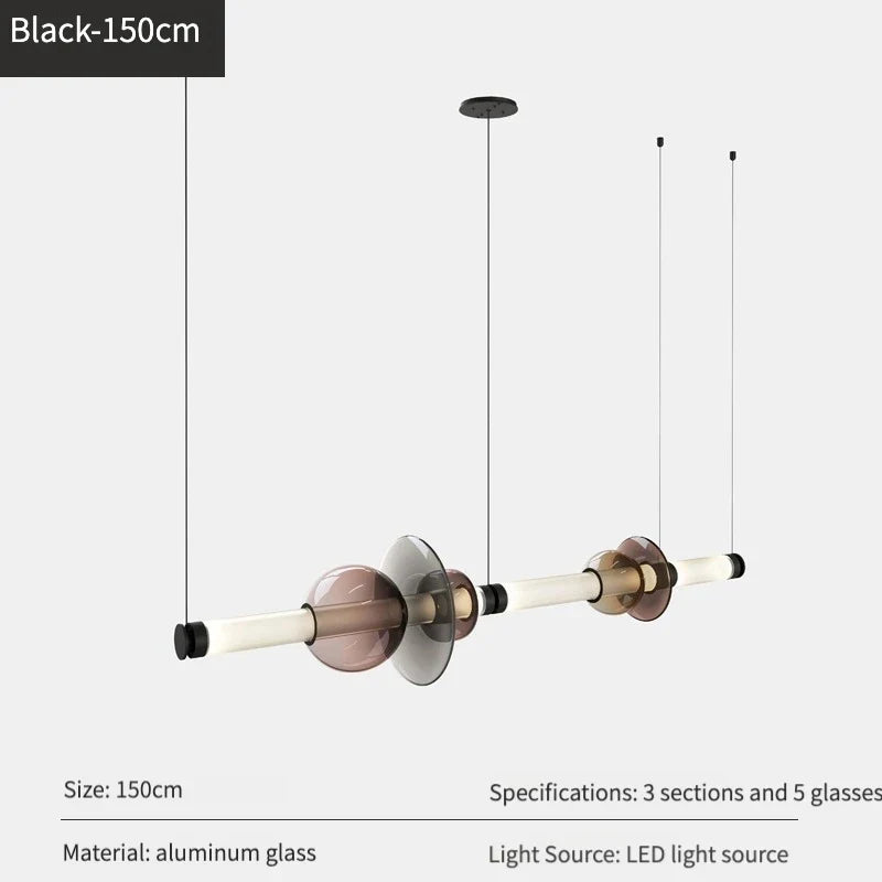 Suspensions design LED en verre de styliste du Canada