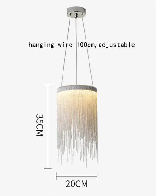lustre suspendu à pampilles led avec intensité variable et télécommande