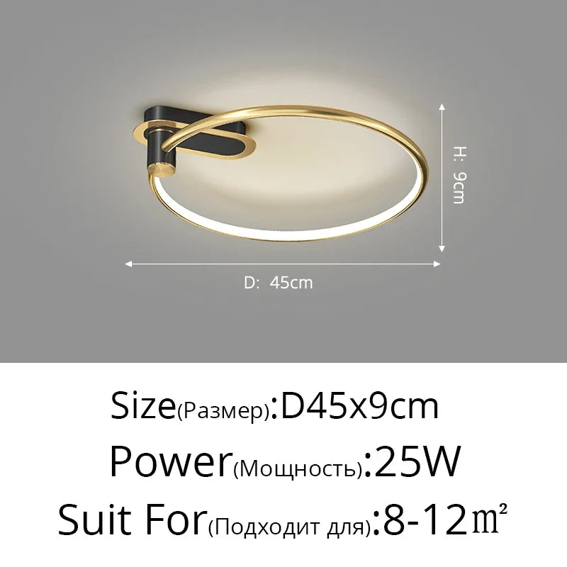 plafonnier circulaire led luxe style nordique pour intérieur décoratif