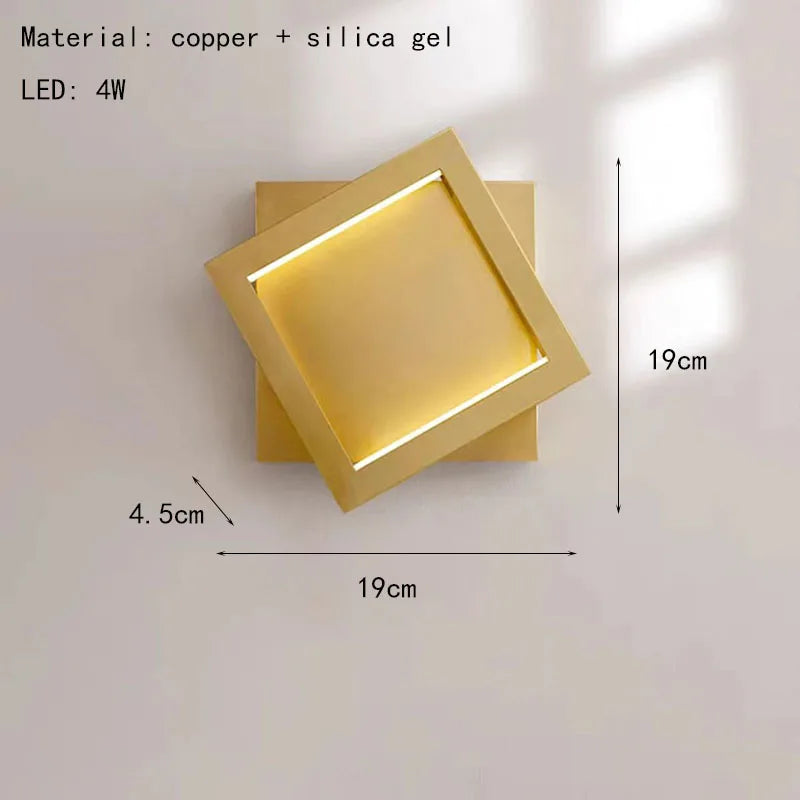 applique murale carrée modifiable en laiton pour décoration maison