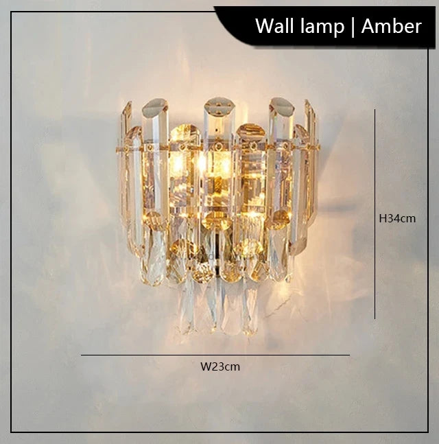 lustre led de luxe en cristal moderne 	 en stock