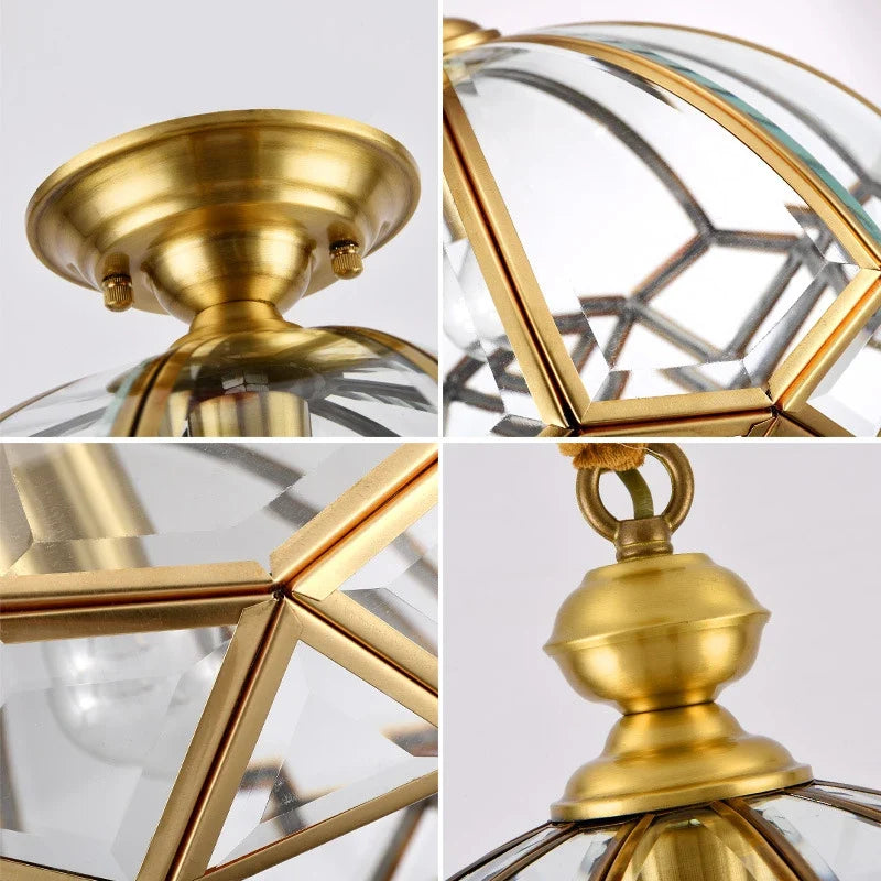 plafonnier en cuivre style américain moderne pour intérieur créatif et simple