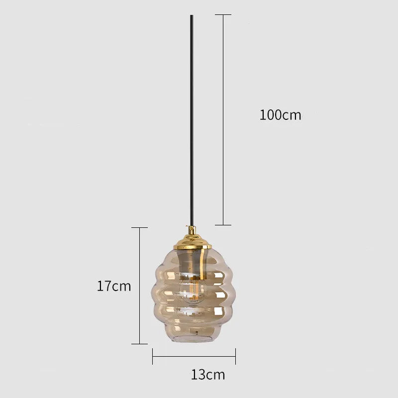 suspension moderne en verre teinté pour décoration intérieure