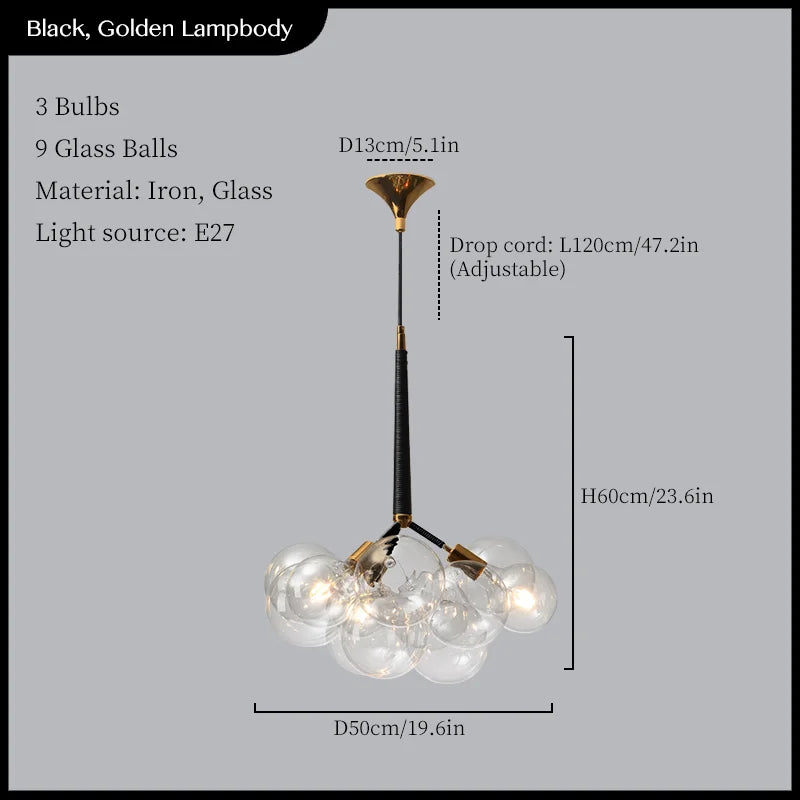 suspension moderne en verre pour décoration intérieure élégante