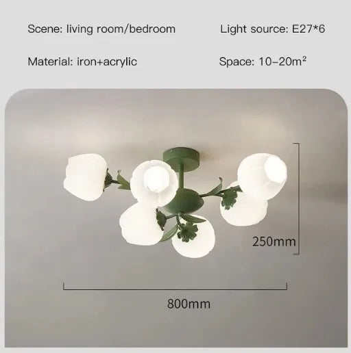 lustre moderne en forme de fleur pour décoration intérieure élégante
