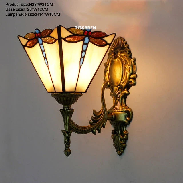 applique murale baroque en verre teinté à fleurs turques