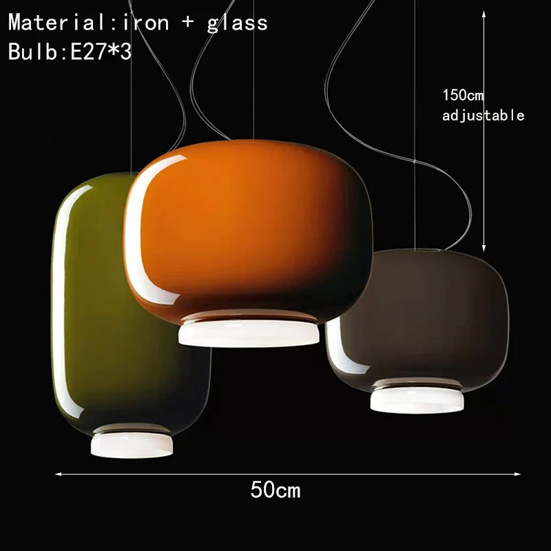 suspension en verre moderne avec cordon réglable pour divers espaces