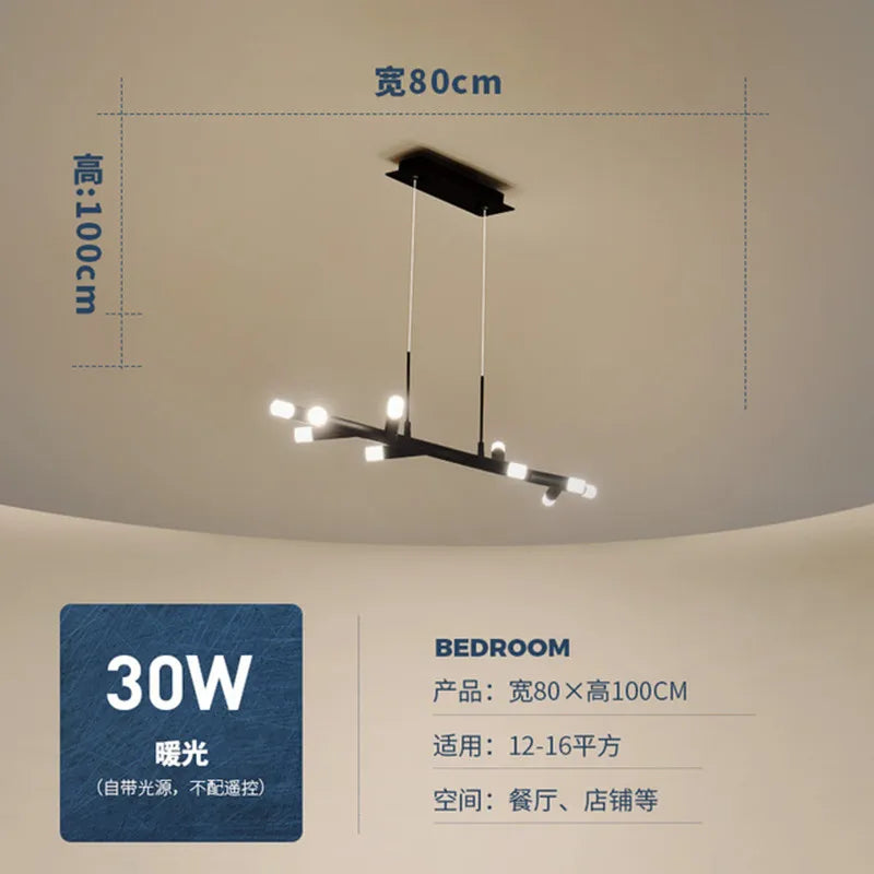 lustre moderne à LED pour décoration intérieure nordique