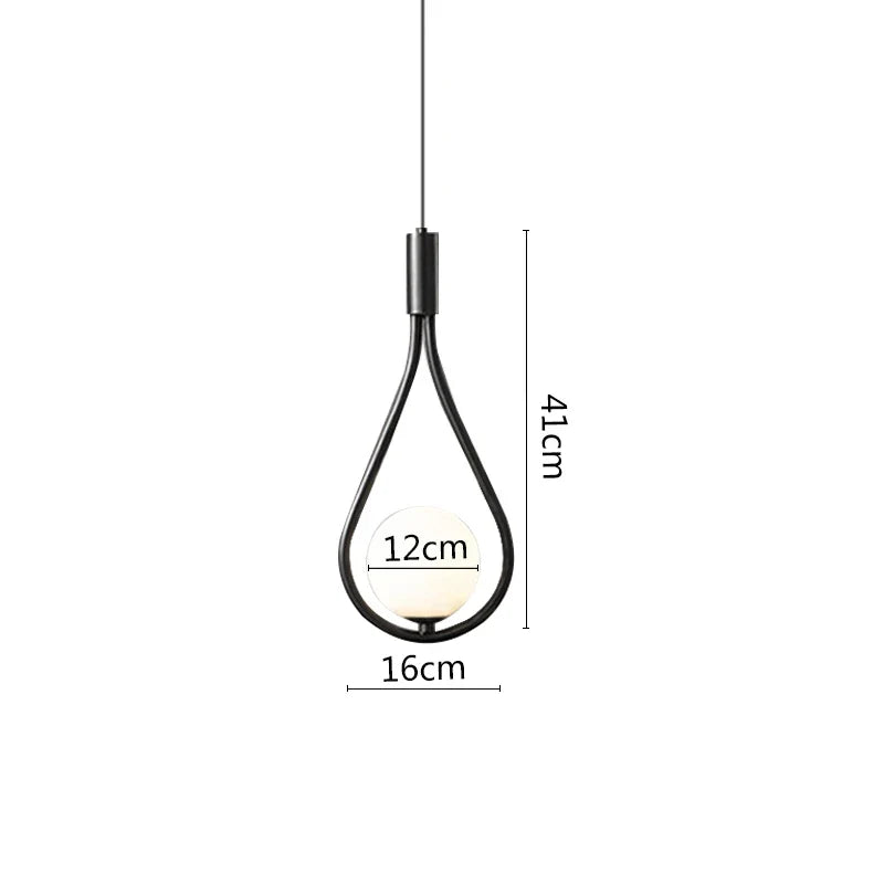 Suspension Anneau en métal noir LED