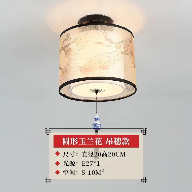 lustre chinois créatif lotus éclairage suspendu peinture décorative