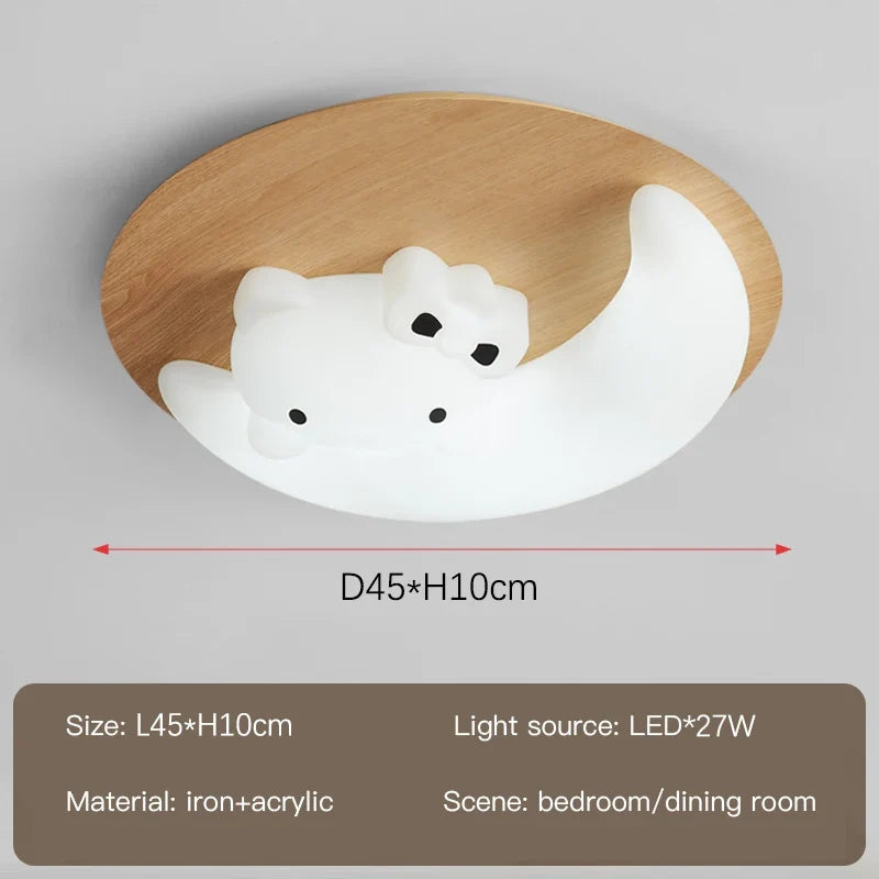 lustre moderne pour enfant avec design lapin en bois