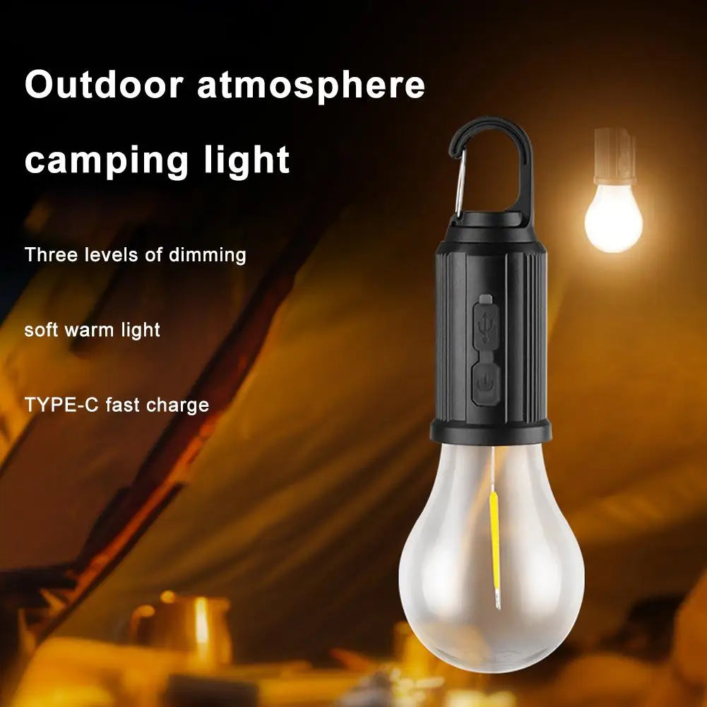 lampe de camping solaire à led avec crochet et usb étanche