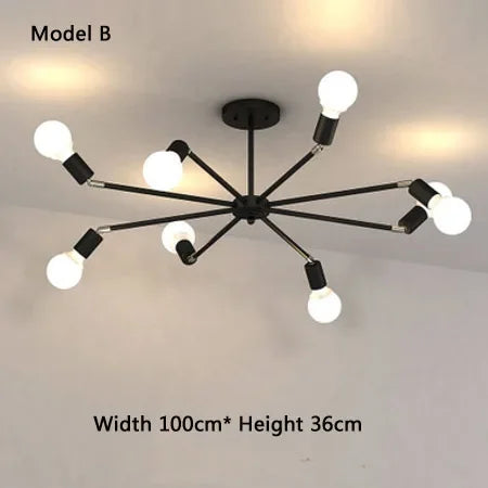 lustre moderne industriel pour décoration intérieure rétro simple