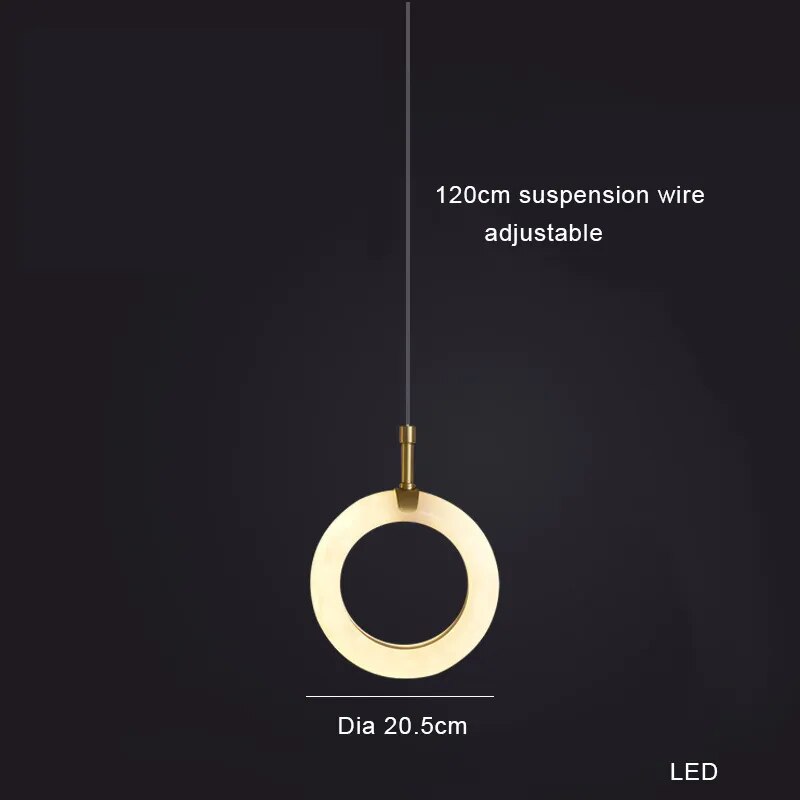 Lampe suspension marbre LED minimaliste