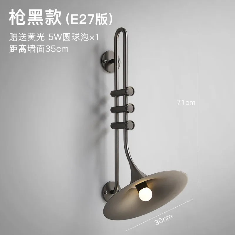 applique murale led saxophone au style industriel romantique pour restaurant