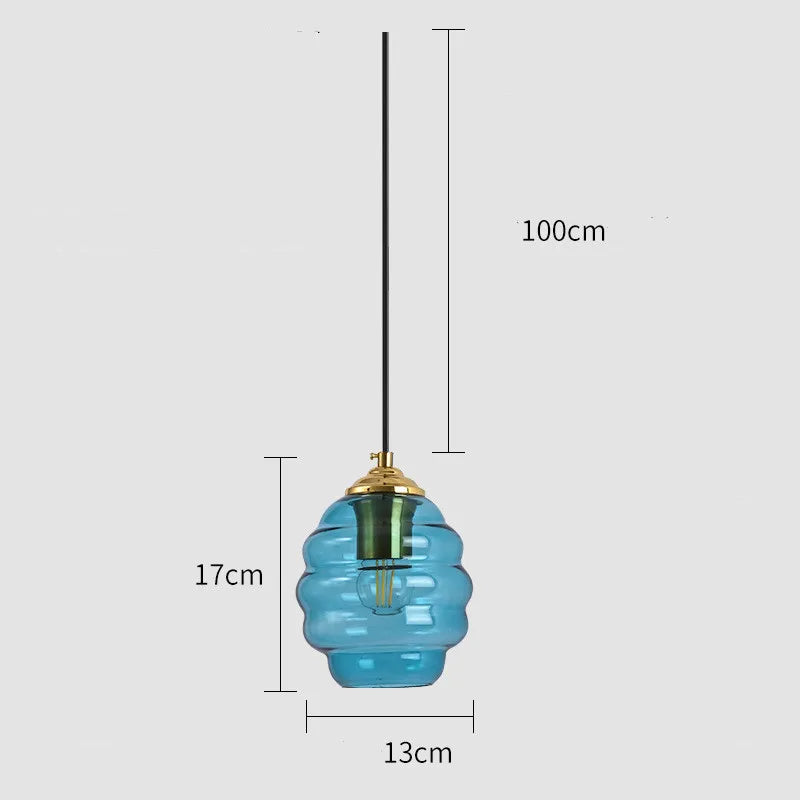 suspension moderne en verre teinté pour décoration intérieure