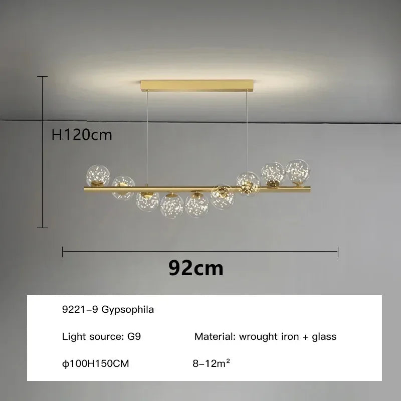 lustre moderne boule de verre éclairage de décoration suspendu