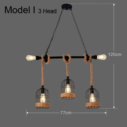 suspension rustiques industrielles avec corde pour intérieur