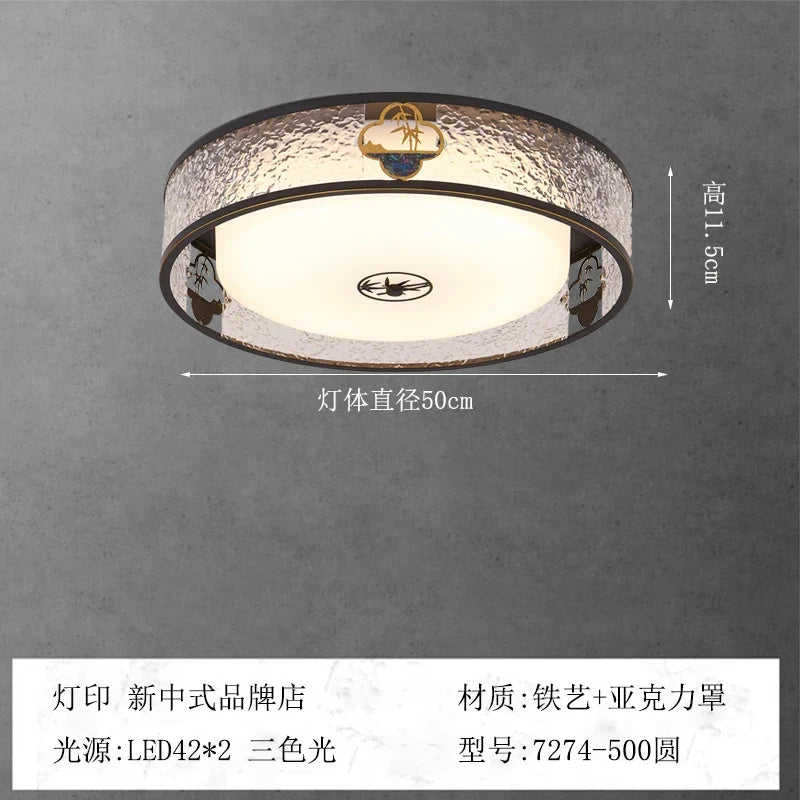 lustre acrylique style chinois antique pour éclairage intérieur