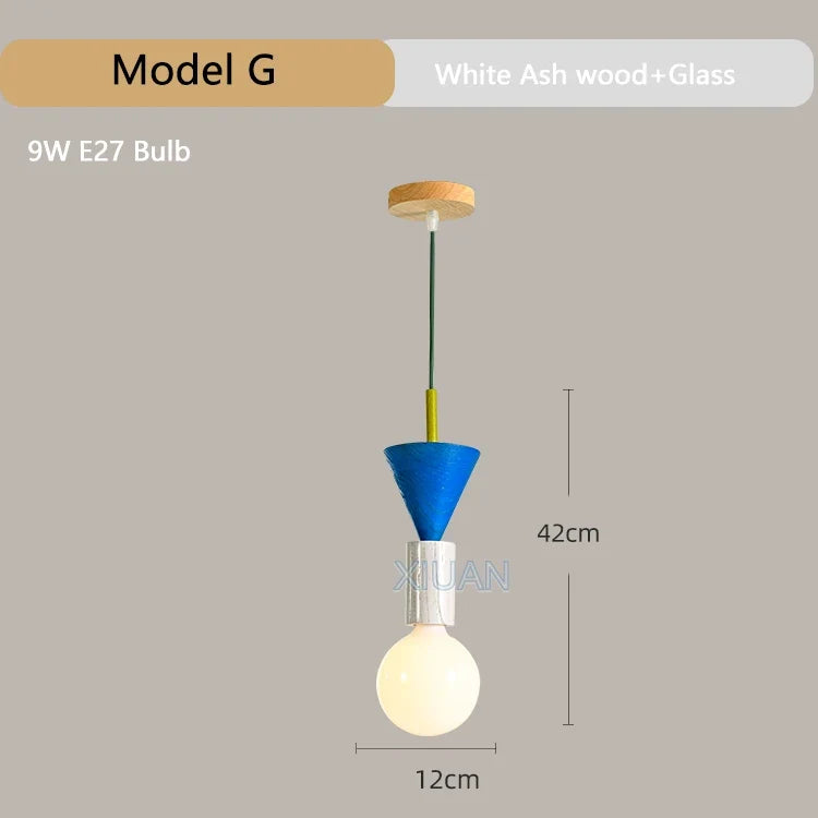 lustre en bois moderne avec led pour maison