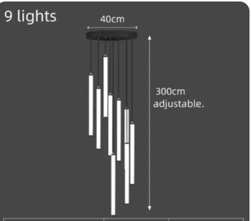 lustre moderne à led pour espaces de grande hauteur