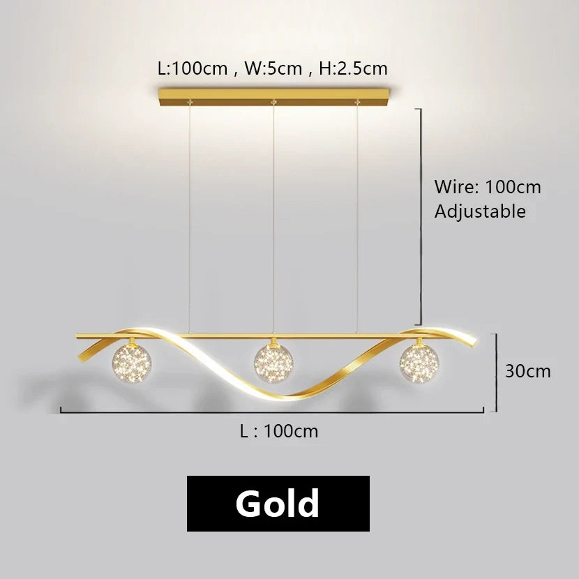 lustre sandyha led étoiles en boule de verre clair suspendue