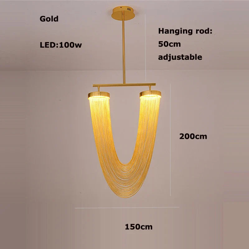 lustre vintage américain 2022 led suspension chrome or